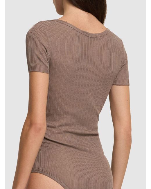 Lemaire Buttoned Silk Body Brown