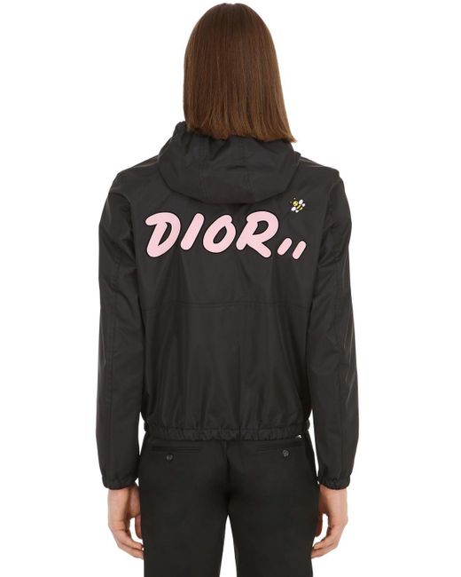 Dior Homme Windjacke Aus Nylon Mit Zip Und Logodruck in Black für Herren
