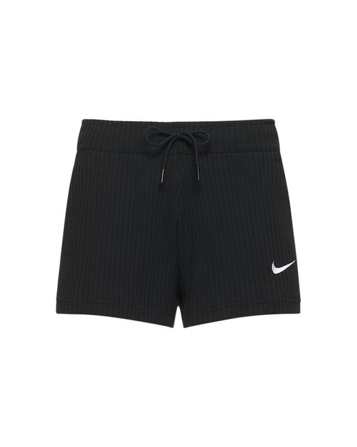 Shorts in jersey a costine di Nike in Black