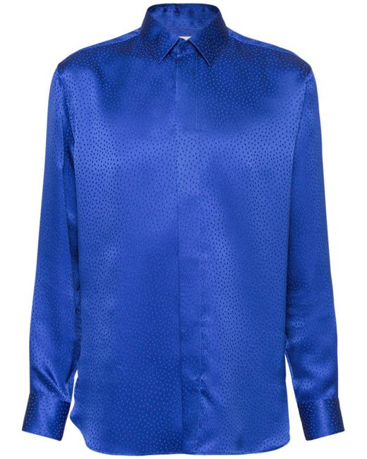 Saint Laurent Seidenhemd "yves" in Blau für Herren | Lyst DE