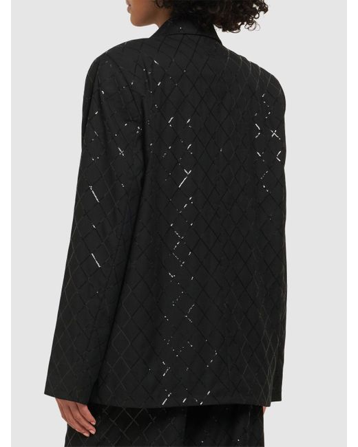 ROTATE BIRGER CHRISTENSEN オーバーサイズスパンコールブレザー Black