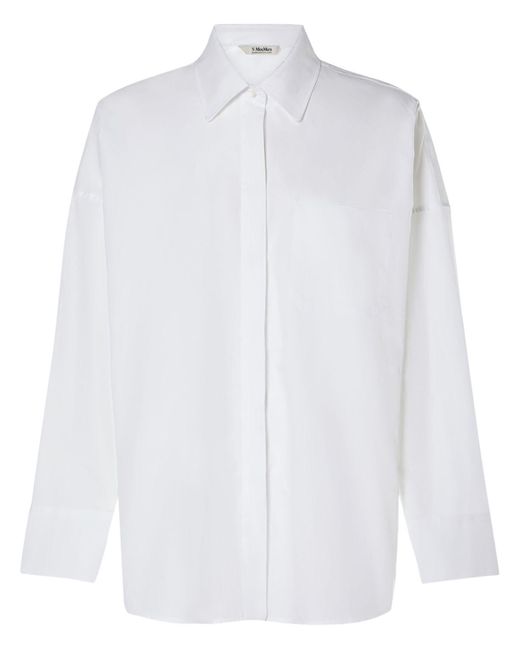 Max Mara White Oxford-shirt Aus Baumwolle "lodola"