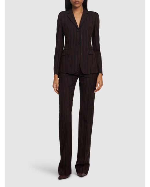 Alexander McQueen Black Damen Blazer Aus Wolle Mit Nadelstreifen