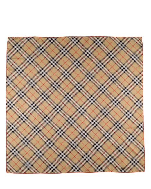 Foulard moyen en soie imprimée Burberry en coloris Metallic