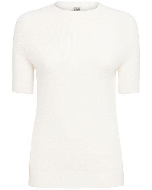 Totême  White Damen T-Shirt Aus Bio-Baumwolljersey