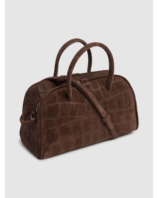 Jacquemus Le Petit Turismo クロコ型押しスエードバッグ Brown