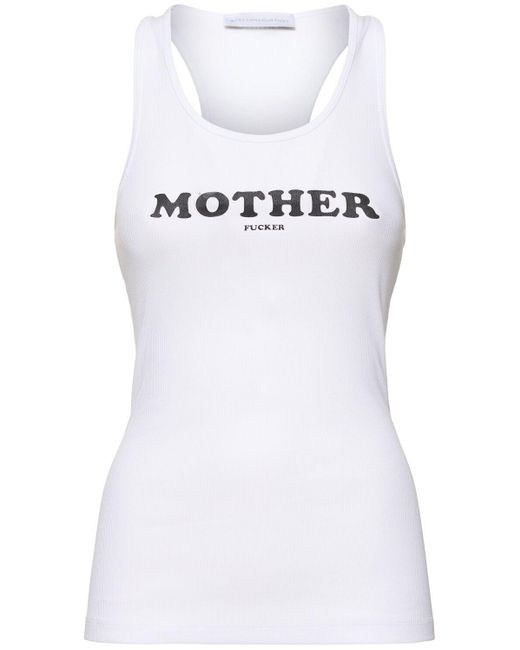 Stella McCartney Mother Fucker タンクトップ White
