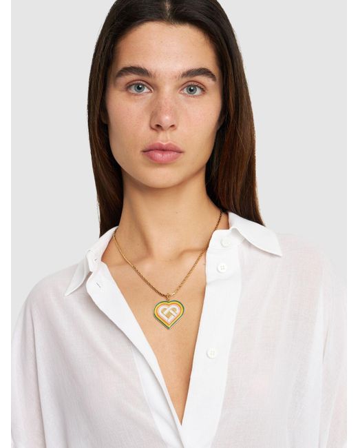 Collana con medaglione cuore monogramma di Casablancabrand in Metallic
