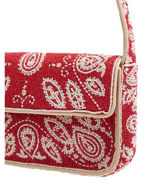 STAUD Tommy Beaded Bandana Shoulder Bag in Red | Lyst