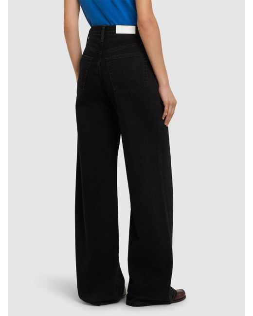 Mujer Jeans Anchos Con Cintura Alta Re/done de color Black