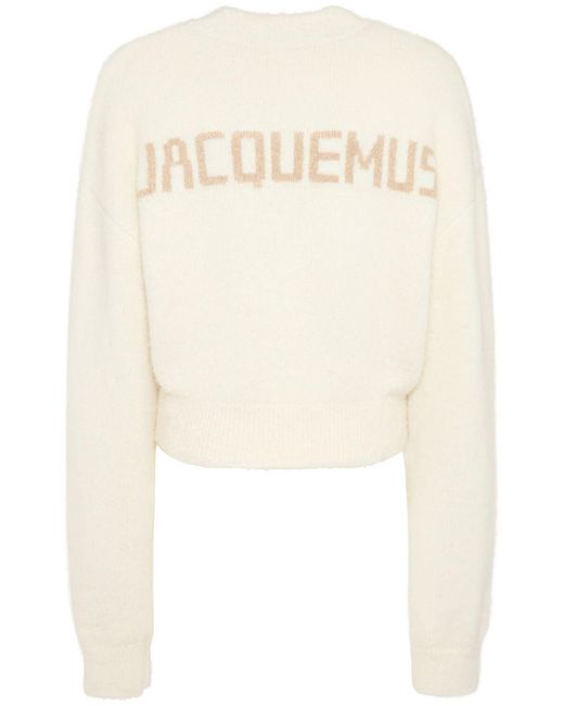 Pull-over en laine mélangée la maille Jacquemus en coloris White
