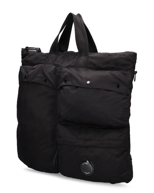 C P Company Black Nylon B Tote Bag for men