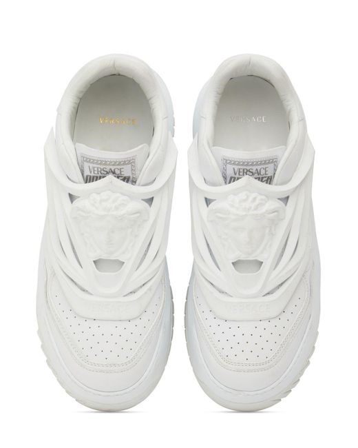 Sneakers en cuir Versace pour homme en coloris White