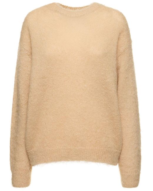 Auralee Natural Brushed Super Kid Mohair Knit Sweater