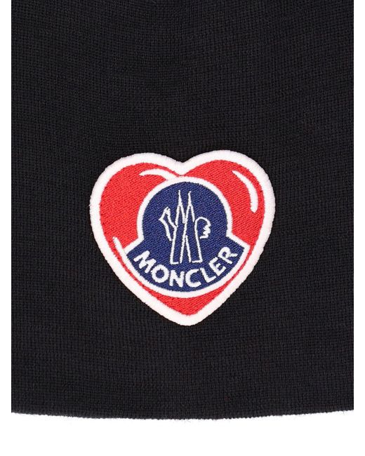 Moncler Beaniemütze Aus Wollstrick Mit Logopatch in Black für Herren