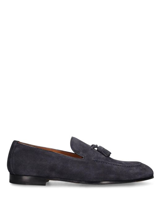 Doucal's Blue Suede Loafers for men