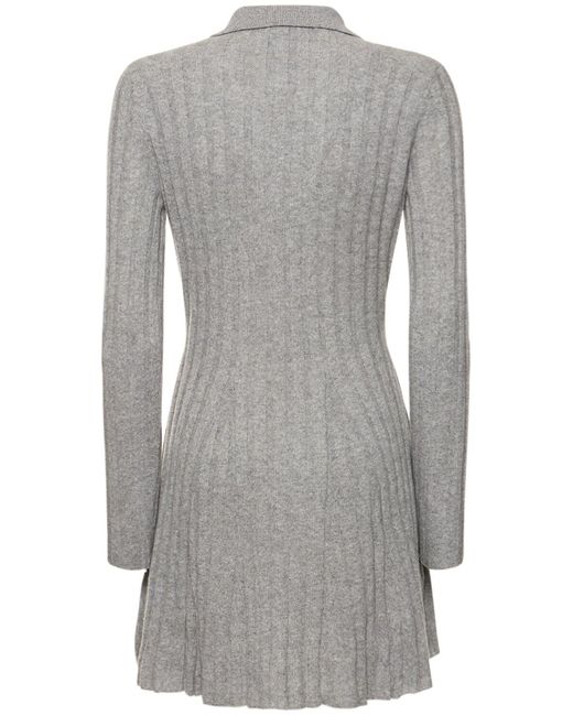 Reformation Gray Walsh Collared Cashmere Mini Dress