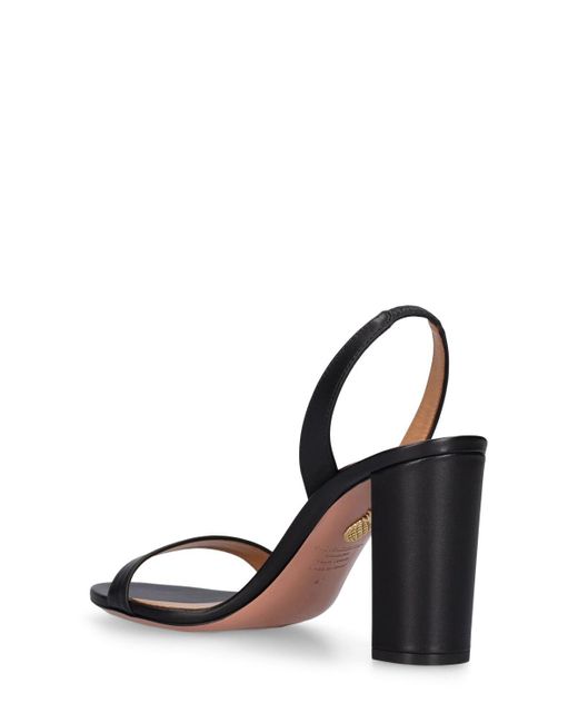 Aquazzura Metallic 85Mm So Nude Leather Sandals