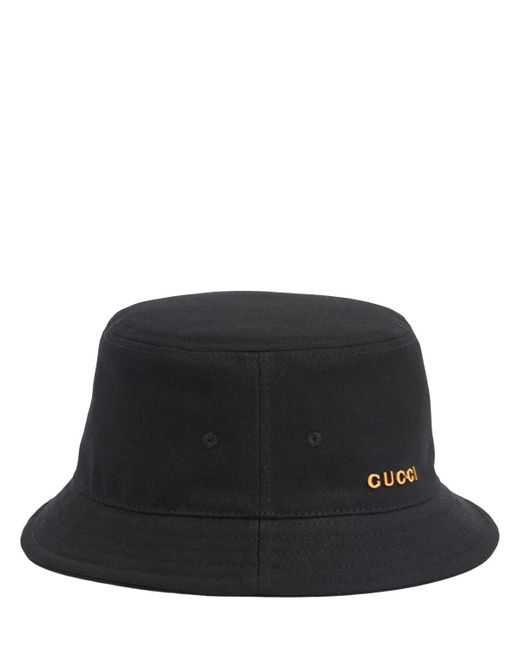 Cotton bucket hat Gucci en coloris Black