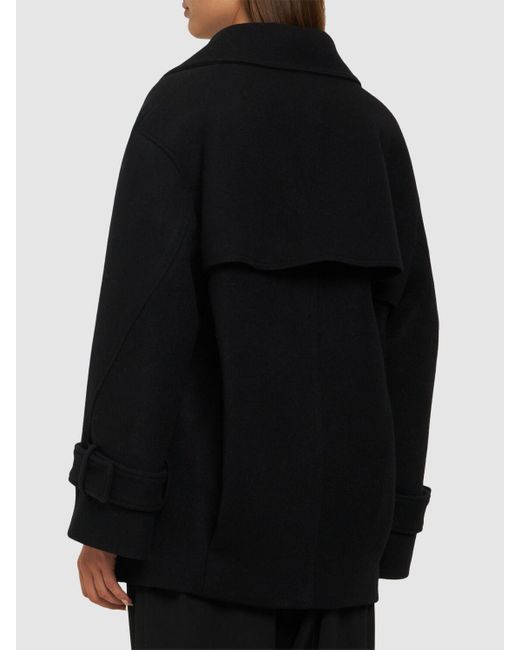 Victoria Beckham オーバーサイズウールブレンドショートコート Black