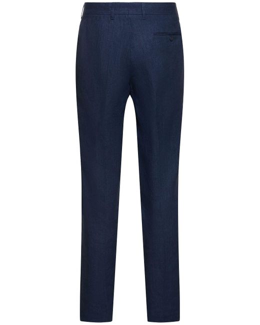 Frescobol Carioca Blue Affonso Tailored Linen Pants for men