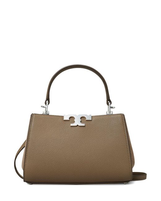 Tory Burch Brown Mini Eleanor Pebbled Satchel Bag