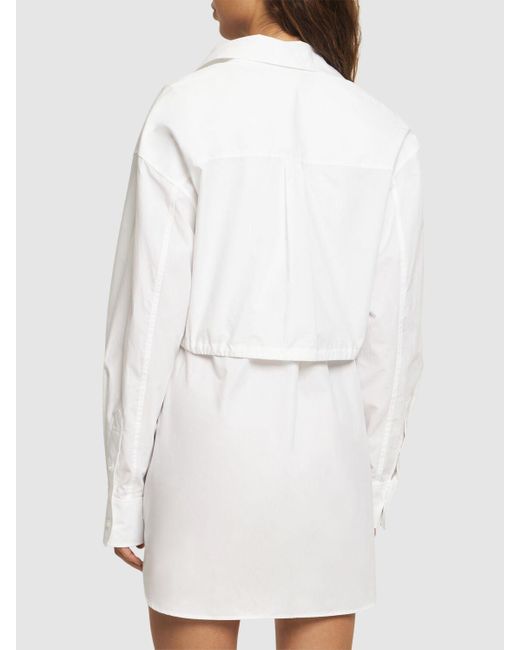 Robe chemise courte avec liens à nouer Alexander Wang en coloris White