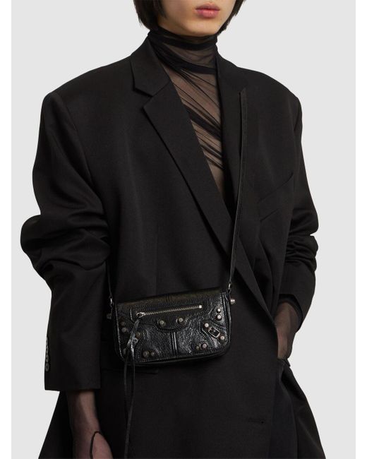 Balenciaga Umhängetasche Aus Leder "le Cagole" in Black für Herren