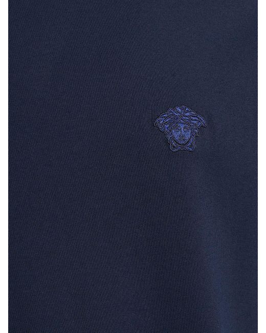 Versace Blue Medusa Cotton Jersey T-Shirt for men