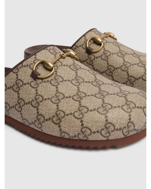 Gucci 20Mm Gg Supreme Canvas Slippers in Brown Lyst Canada