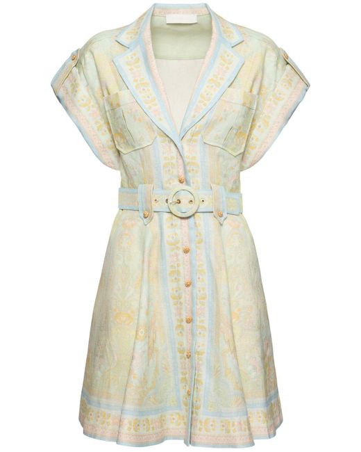 Zimmermann Acacia リネンミニドレス White
