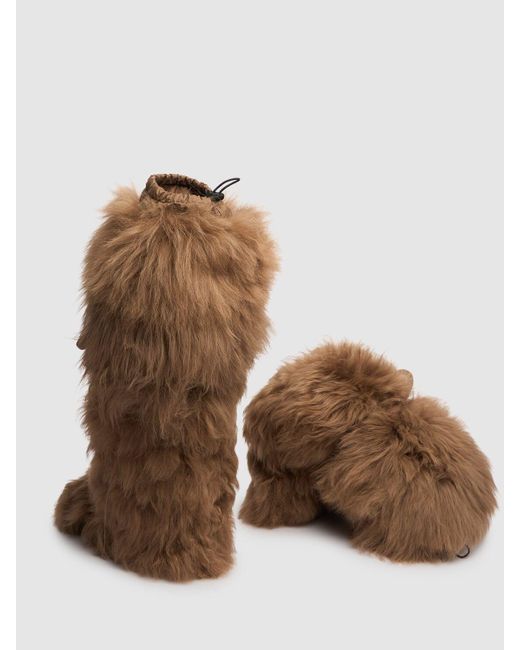 Moncler Brown Gaia High Shearling Snow Boots