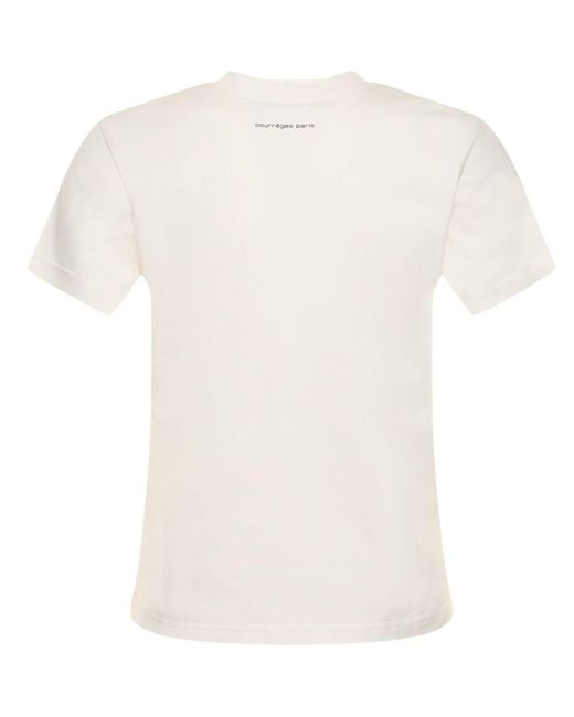 T-shirt in jersey di cotone con logo di Courreges in White