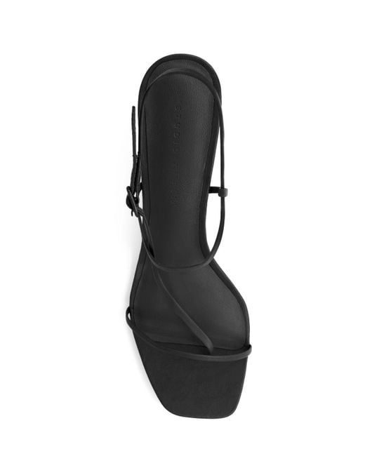 STUDIO AMELIA Black 70mm Cross Front Leather Sandals