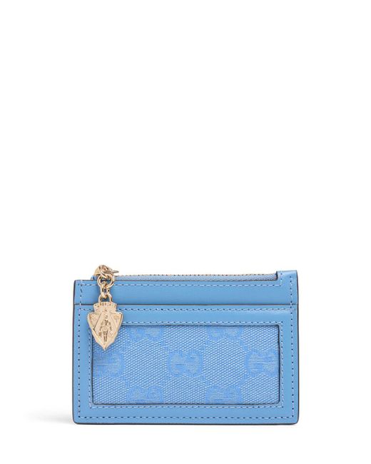 Gucci Blue Luce Leather & gg Canvas Wallet