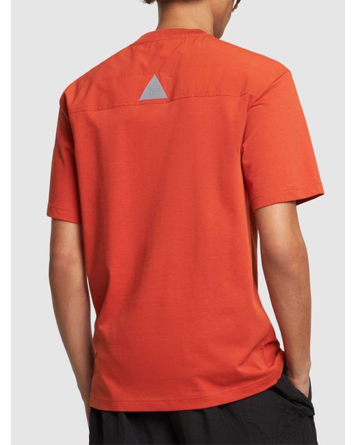 3 MONCLER GRENOBLE Orange Logo Cotton T-shirt for men