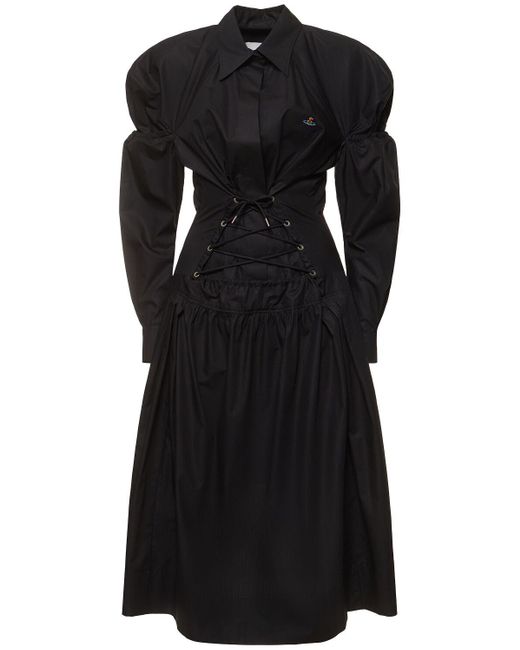 Vestito midi kate in cotone di Vivienne Westwood in Black