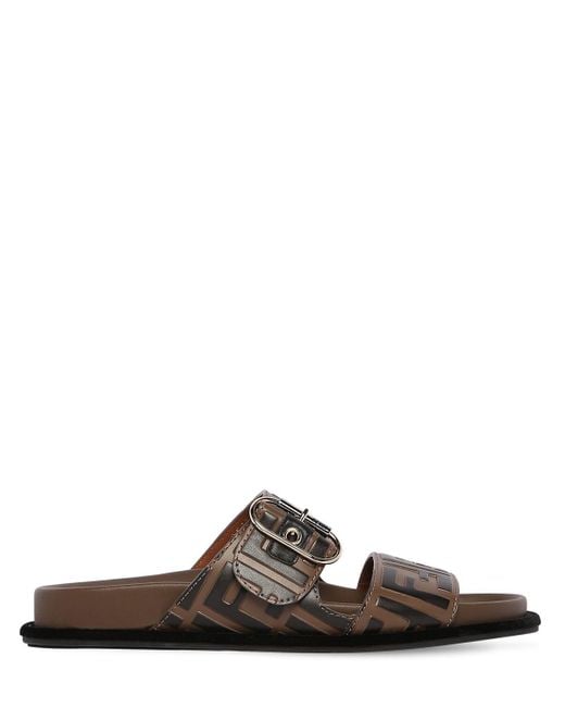 Fendi \n Brown Leather Sandals