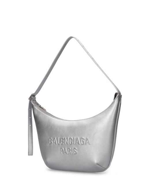Balenciaga Gray Mini Mary-Kate Smooth Leather Sling Bag