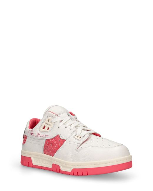 Acne Pink 08sthlm Leather Low Top Sneakers