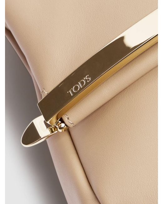 Tod's Natural Small Crn Leather Clutch