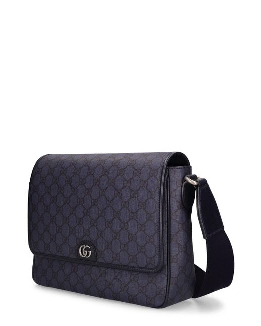 Gucci Ophidia gg Supreme Medium Crossbody Bag in Blue for Men Lyst