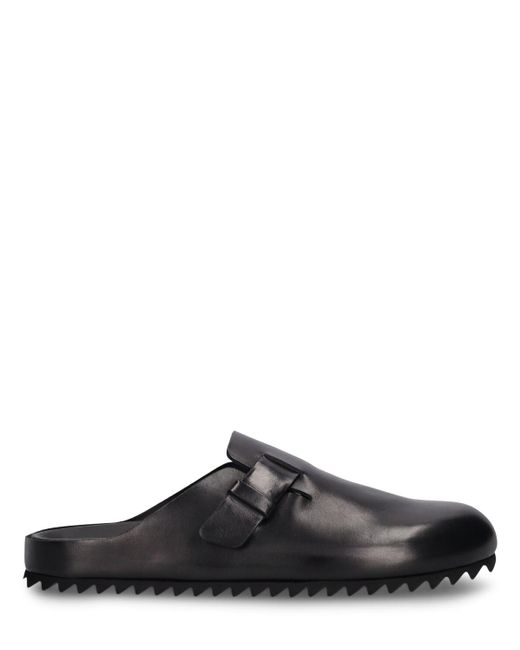 Officine Creative Black Agora Leather Sandals for men