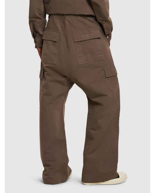 Rick Owens Brown Cotton Cargo Pants for men