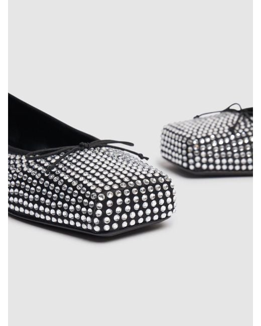 Ballerina in satin con strass all-over di Alexander Wang in Metallic