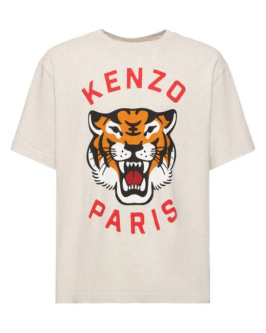 T-shirt en jersey de coton imprimé tigre KENZO pour homme en coloris Pink