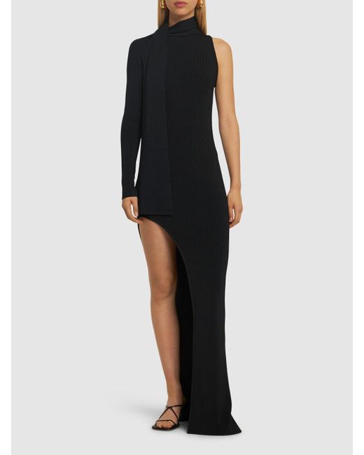 David Koma アシンメトリーニットドレス Black