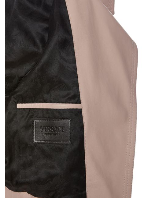 Versace Natural Belted Leather Biker Jacket