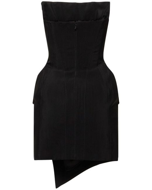 Mugler Black Trägerloses Minikleid Mit Taillierter Taille