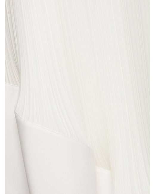 Lanvin White Pleated High Waist Midi Skirt